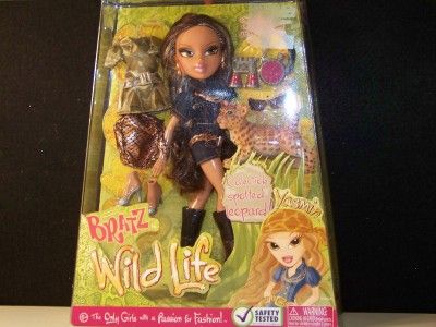 BRATZ WILDLIFE YASMIN NEW BOXED DOLL W/PET CAT NEAT  