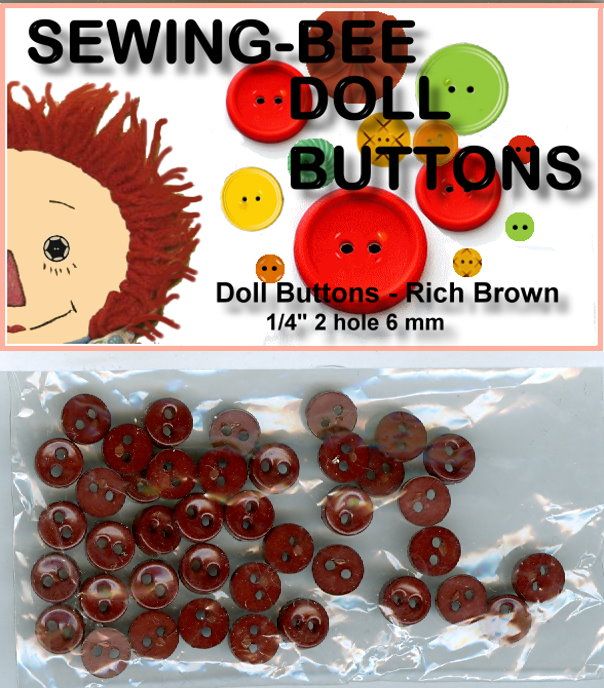 Doll Buttons 1/4 5mm 2 hole PICK YOUR COLORS  