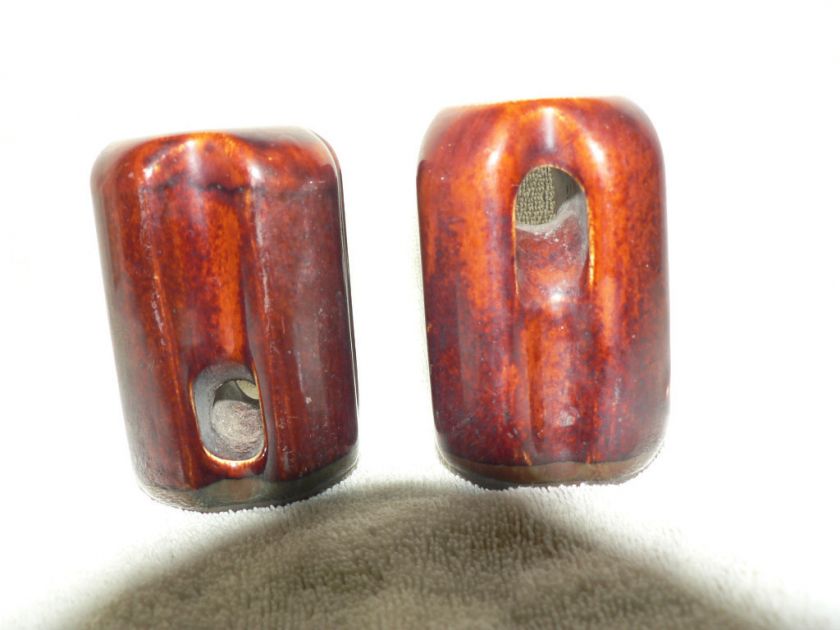 VINTAGE CERAMIC GLAZED BROWN INSULATORS  