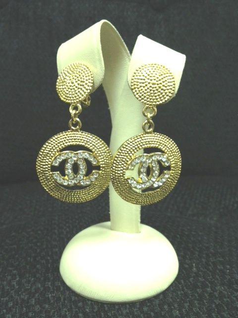 Chanel Rodium Gold Earrings  