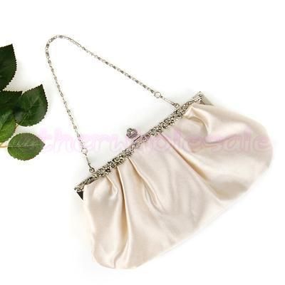 Luxury Womens Satin Jeweled Wedding/Party Bag Clutch  