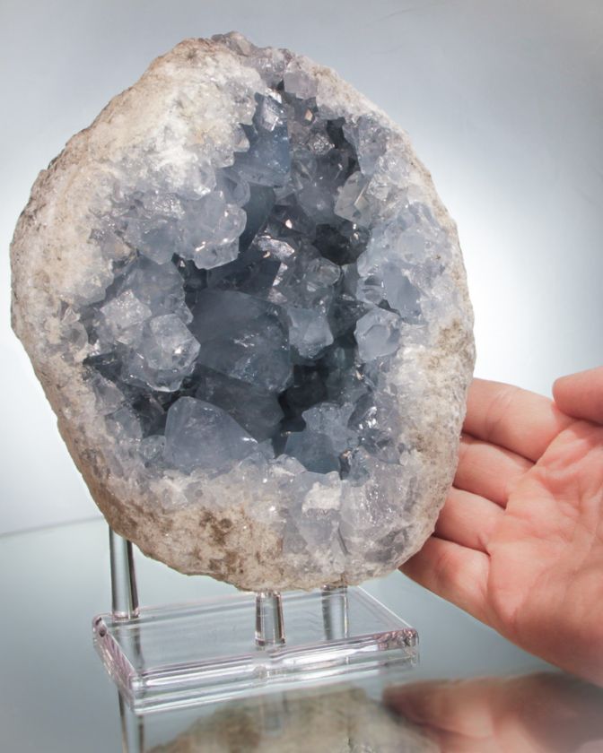 Gemmy Blue CELESTITE CRYSTAL GEODE Madagascar  