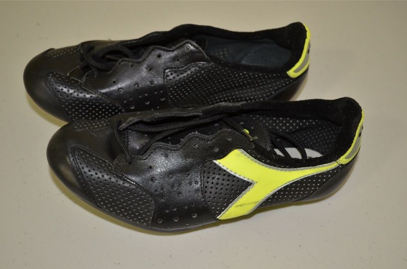 Diadora leather cycling shoes road track sz. 37 EUR nos  