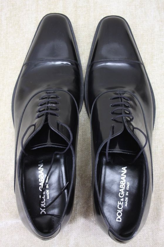 Mens D&G Dolce Gabbana Keanu Reeves Cap toe shiny leather oxfords 