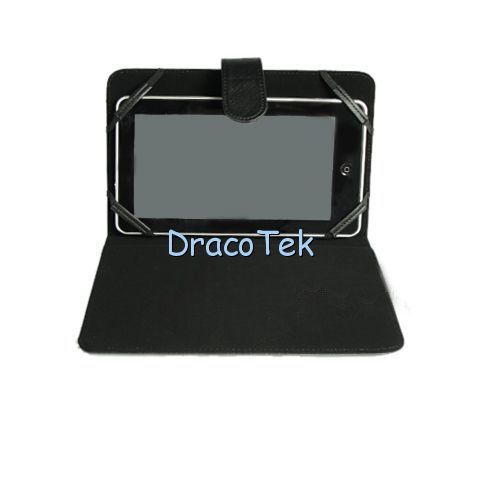 black leather pouch case for 7 Ebook reader tablet  