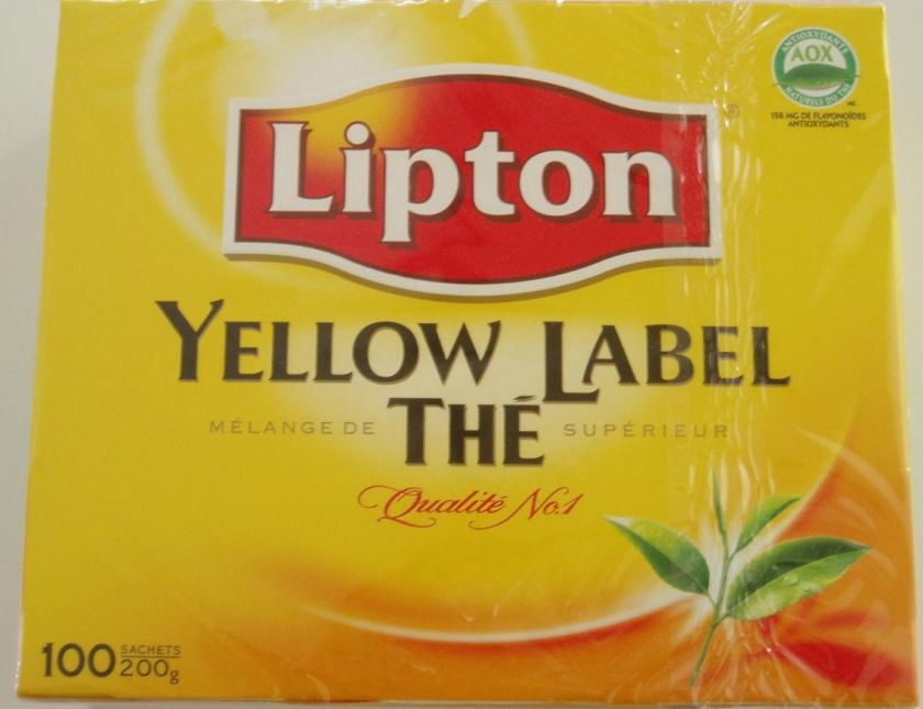 LIPTON YELLOW LABEL TEA 200g Canadian Tea 100 TEA BAGS  