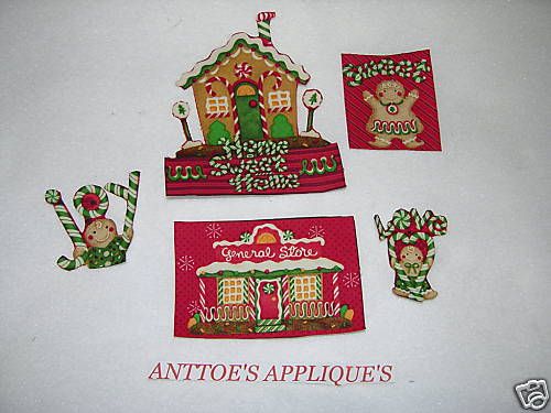 GINGERBREAD MEN CHRISTMAS FABRIC IRON ON APPLIQUE  