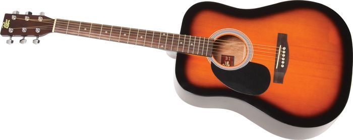 Rogue RG 624 Left Handed Dreadnought Acoustic Guitar Sunburst 