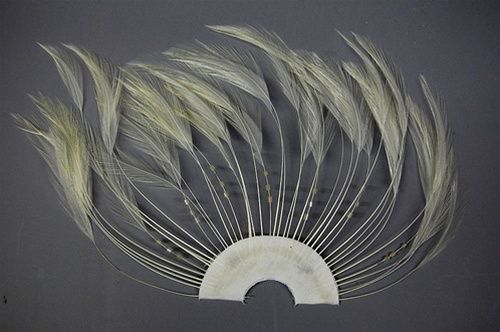 12 Pcs FEATHER PINWHEELS   IVORY Hackle Headbands/Pads  