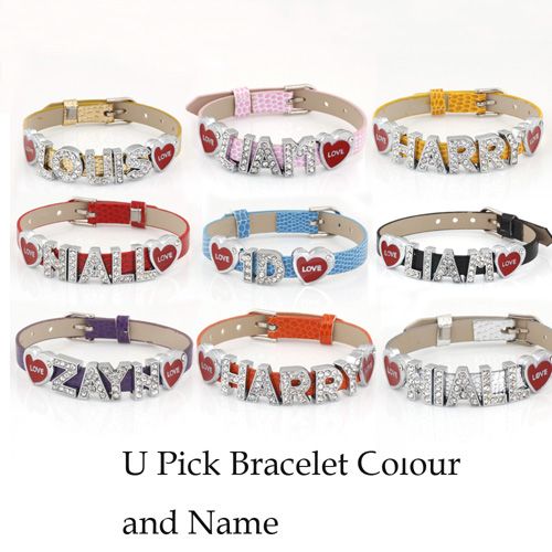   Wristbands Slider Letters Fashion Bracelet I Love 1 Direction  