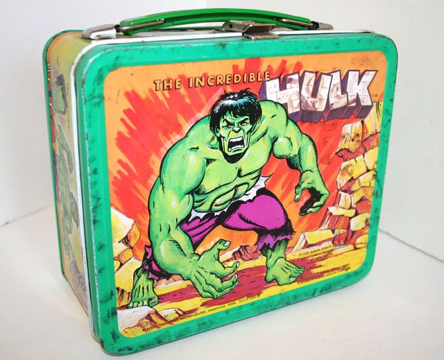 Incredible Hulk   vintage metal lunchbox  