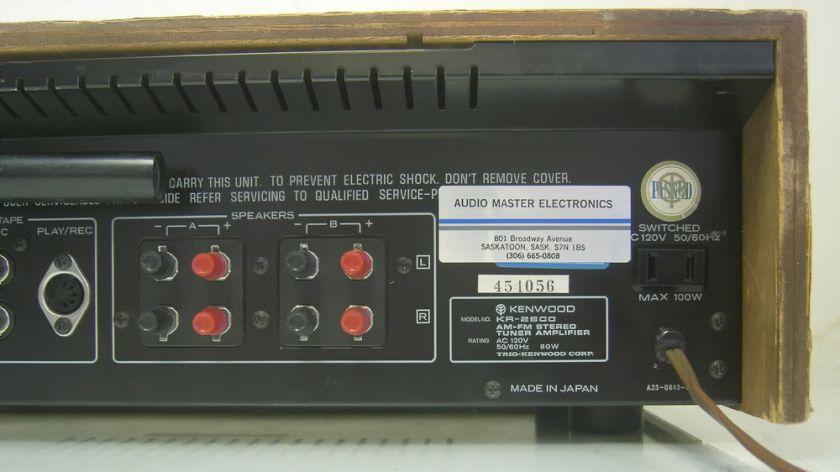 1970s Nostalgia* KENWOOD AM FM STEREO RECEIVER KR 2600  