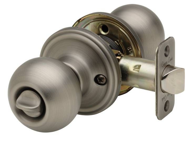 Ball Knob Privacy Bed & Bath Door Lock Pewter Finish  