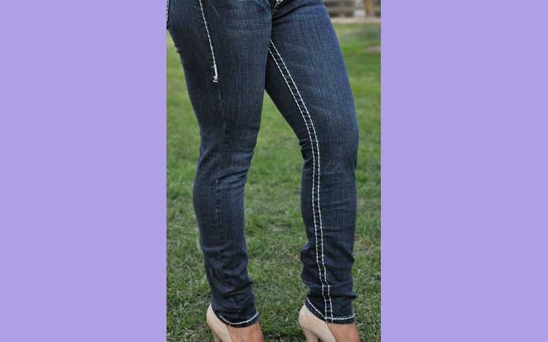 LA Idol jeans SZ 0 15 DARK BLUE white stitching SKINNY FAST FREE 