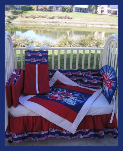 NEW baby crib bedding set made w/ BUFFALO BILLS fabric  