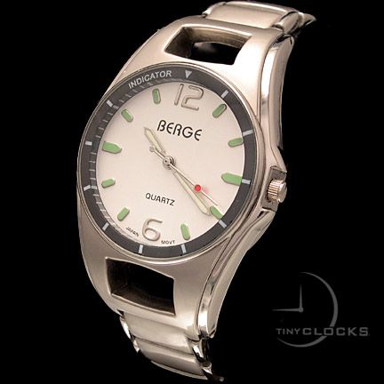 Watches, Stylish BERGE Metal Face Mens Chunky Watch  