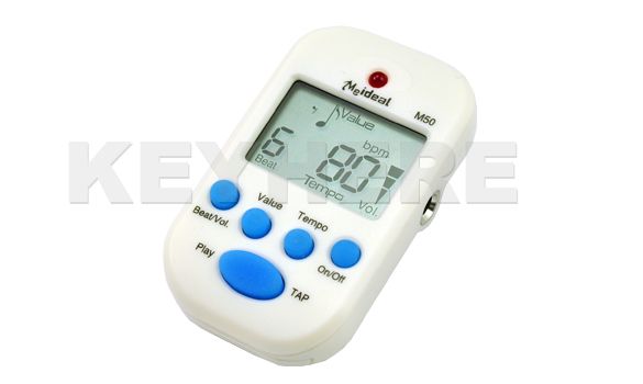 Mini Digital LCD White Beat Tempo Metronome + Battery  