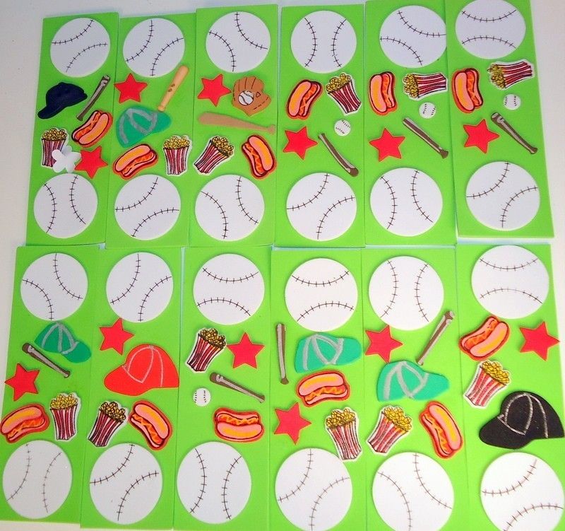 NEW 12 Baseball Sports Foam Bookmarks / Party Favors  