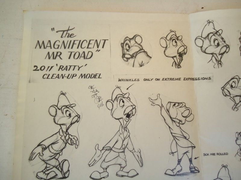 DISNEY Mr Toad Ratty Model Sheet Bing Crosby Photostat  