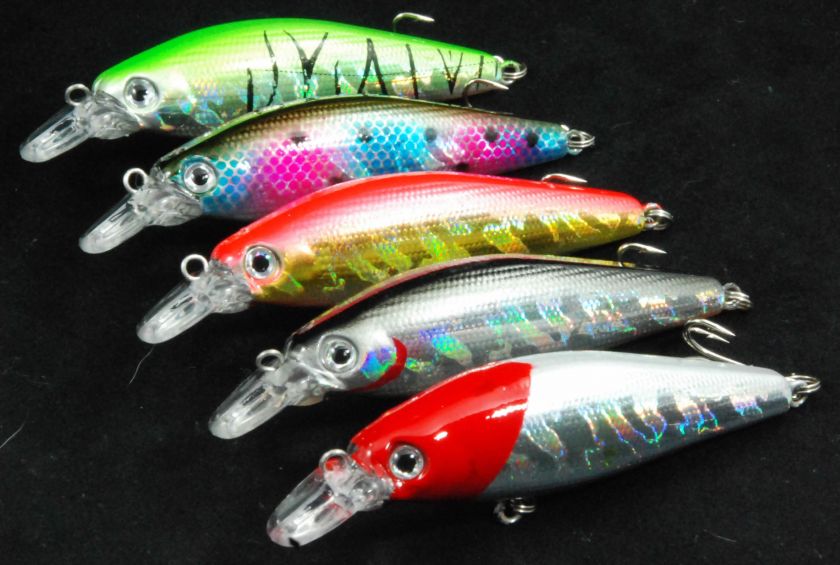 85mm Minnow Crankbait Bass Fishing Lures x 5pcs lh85e  