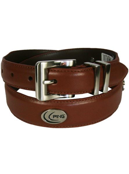 PING Golf Mens Smooth Leather Belt   Sizes 32 thru 44  