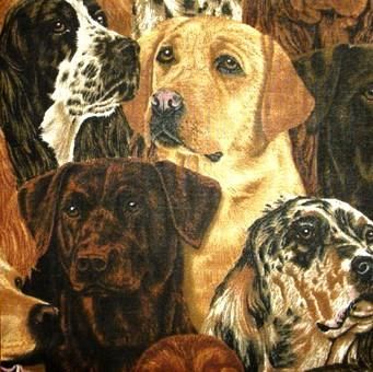 32 BIG 6 HANDSOME DOGS & PAWS Quilt Fabric Squares Kit  