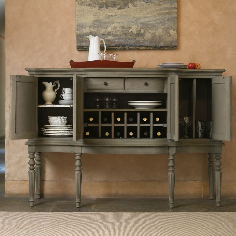 Distressed Green Regency Sideboard Server Buffet  