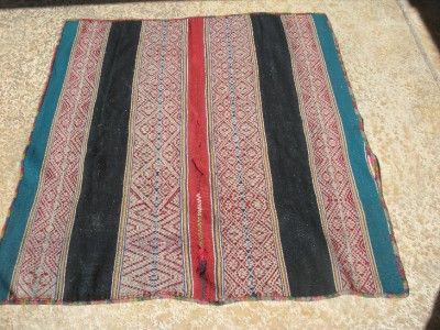 Antique Peruvian Alpaca woven blanket 46x41 1/2 ca.1930  