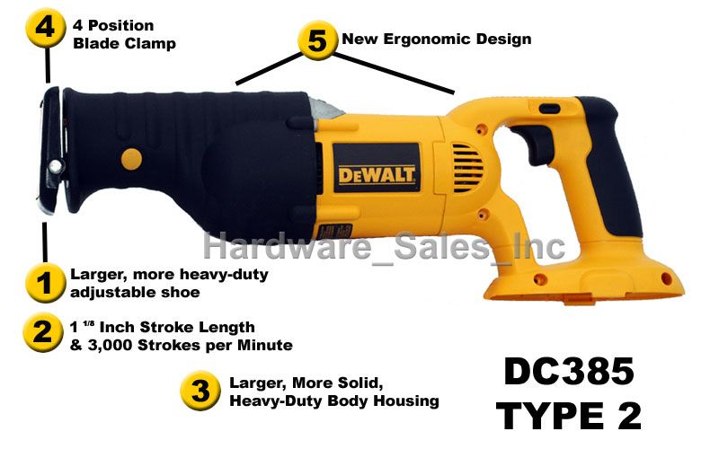 DeWALT DC385 XRP 18v Cordless Recip Saw Type 2 NEW  