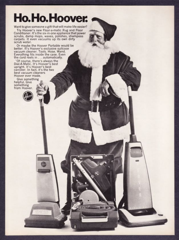 1969 Santa Claus photo Hoover Vacuum Cleaner print ad  