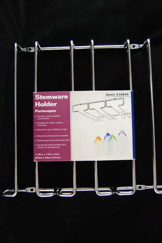 Under Cabinet/ Shelf Chrome Stemware Wine Glass Holder  