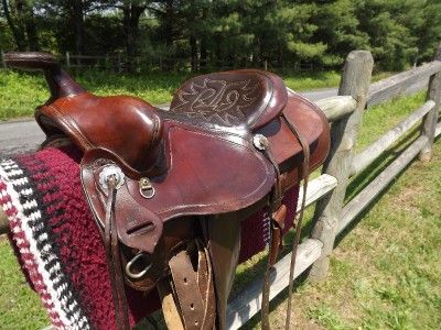 15.5 Seat Used Simco Plain Leather Western Saddle #4050  