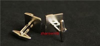   Reaction Mens New Cuff Links cufflinks Silver Squares ~ NIB  