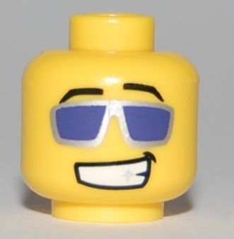 LeGo Yellow Head w/ Purple Sunglasses Silver Frames  