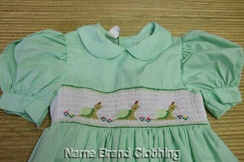 Sweet Angela by Rosalina smocked snail bishop dress 6  