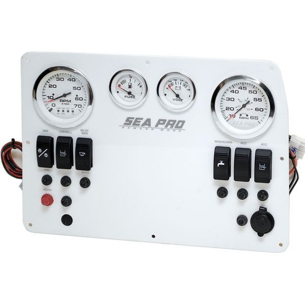 SEA PRO 85021997 BOAT GAUGE / DASH PANEL w/ SWITCHES  