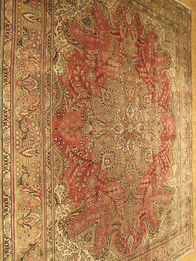 8x11 Handmade Muted Colors Antique Persian Tabriz Rug  