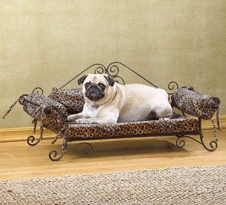 Luxury Dog Cat Pet Bed small Leopard Furniture 25 x 18 BRAND NEW