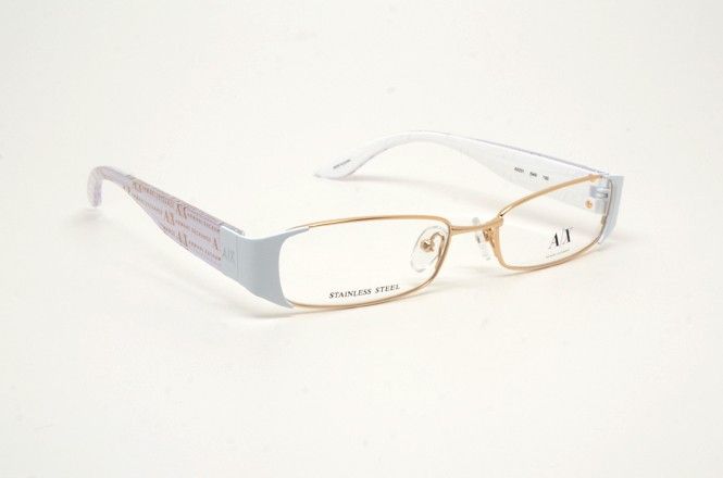   EXCHANGE A/X 231 D4G S.52 RX GLASSES WHITE GOLD METAL AUTHENTIC  