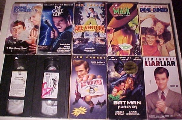 Lot of 10 JIM CARREY VHS Tapes  