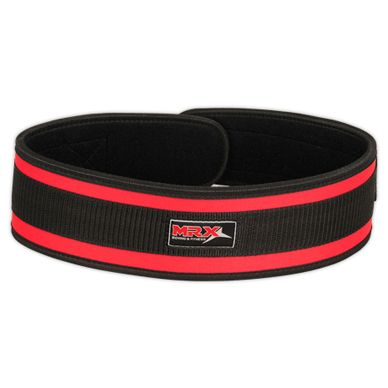 NEOPRENE WEIGHT LIFTING BELT RED GYM FITNESS TRAINING ADJUSTABLE 